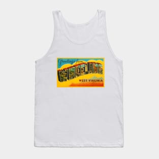 Greetings from Wheeling West Virginia, Vintage Large Letter Postcard Tank Top